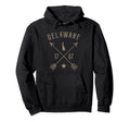 Delaware Distressed State Outline Arrows Hoodie - Aesthetic Graphic Unisex - T-Shirt, Sweatshirt, Hoodie