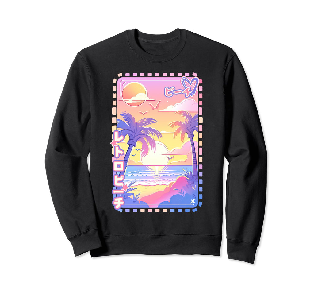 Beach Sunset Nostalgia Y2K Sweatshirt - Fun Novelty Design Men Women - T-Shirt, Sweatshirt, Hoodie