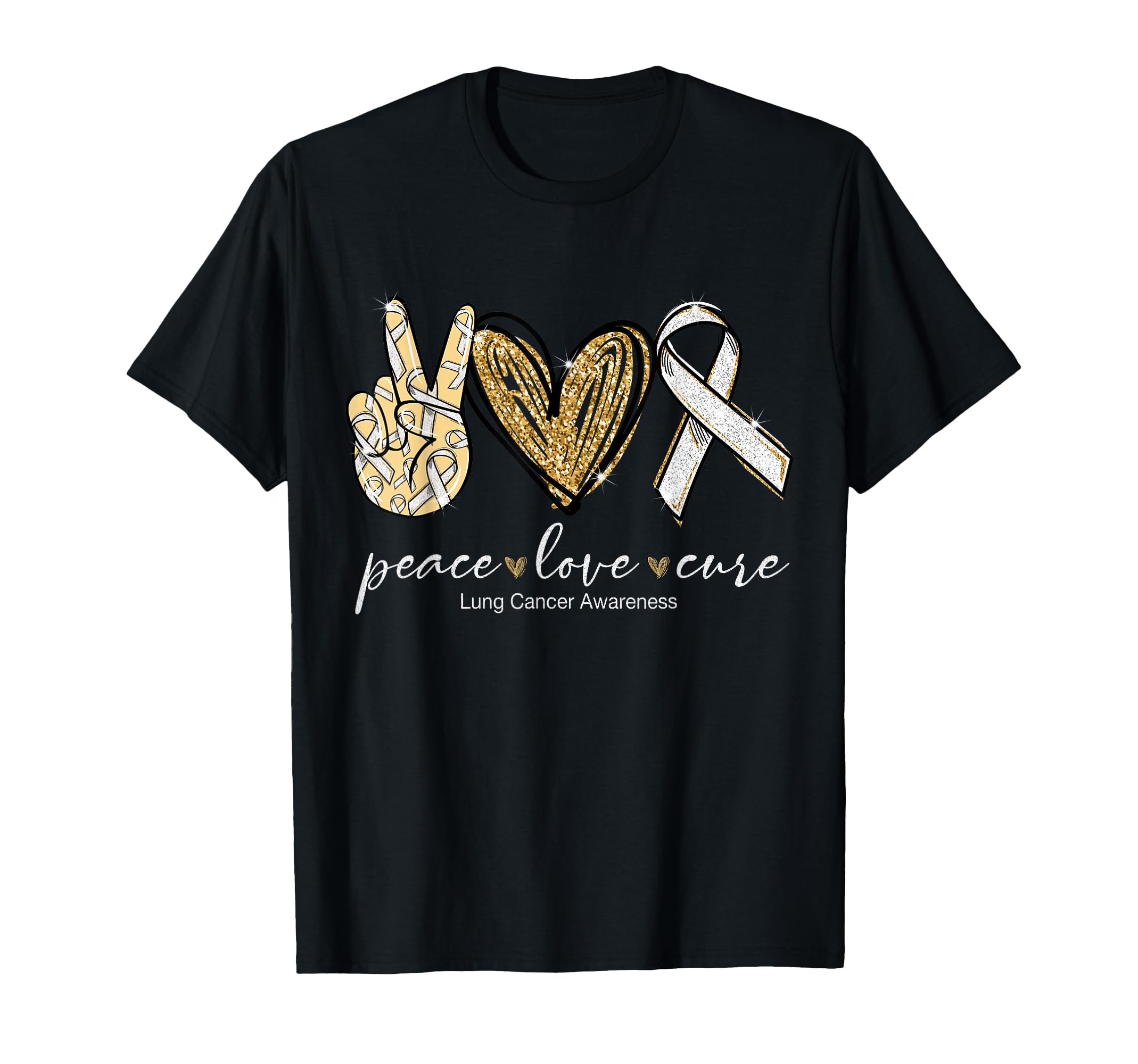 Funny Peace Love Cure Lung Cancer T-Shirt - Unique Graphic for Adults - T-Shirt, Sweatshirt, Hoodie
