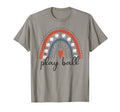 Dlz Funny Play Ball Rainbow Baseball T-Shirt - Minimalist Print Unisex - T-Shirt, Sweatshirt, Hoodie