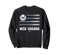 Baseball American Flag Nick Sogard Sweatshirt - Graphic Print Unisex - T-Shirt, Sweatshirt, Hoodie