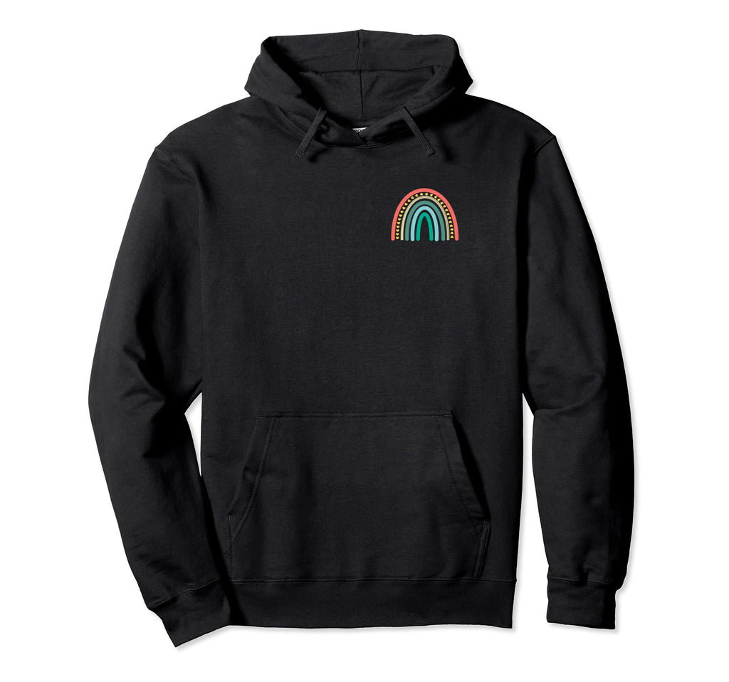 Subtle Boho Rainbow Stripes Pocket Hoodie - Unique Graphic for Adults - T-Shirt, Sweatshirt, Hoodie