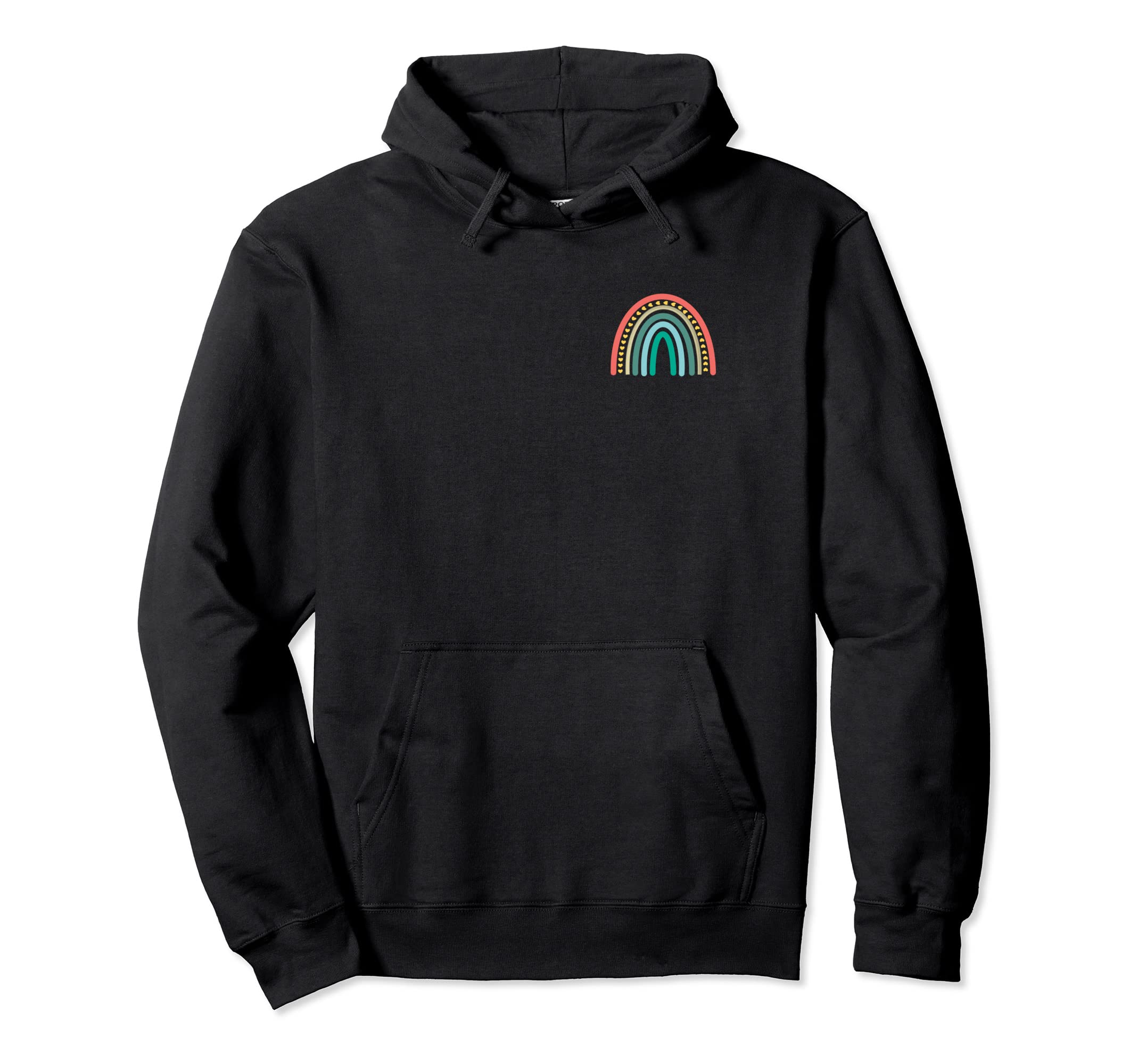 Subtle Boho Rainbow Stripes Pocket Hoodie - Unique Graphic for Adults - T-Shirt, Sweatshirt, Hoodie