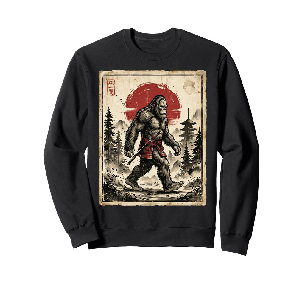 Bigfoot Samurai Warrior Japanese Art Sweatshirt - Custom Art Print Unisex - T-Shirt, Sweatshirt, Hoodie