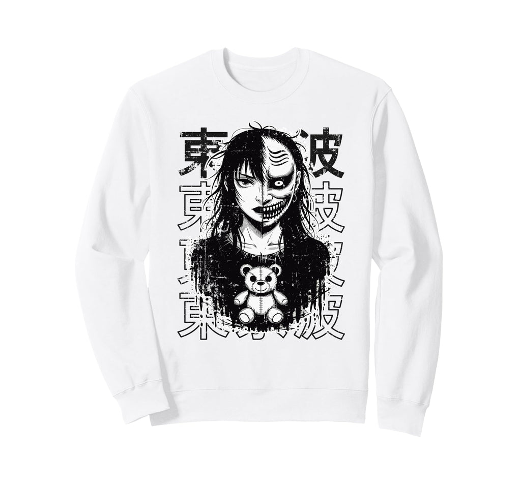 Japanese Horror Anime Manga Sweatshirt - Casual Everyday Wear for Adults - T-Shirt, Sweatshirt, Hoodie