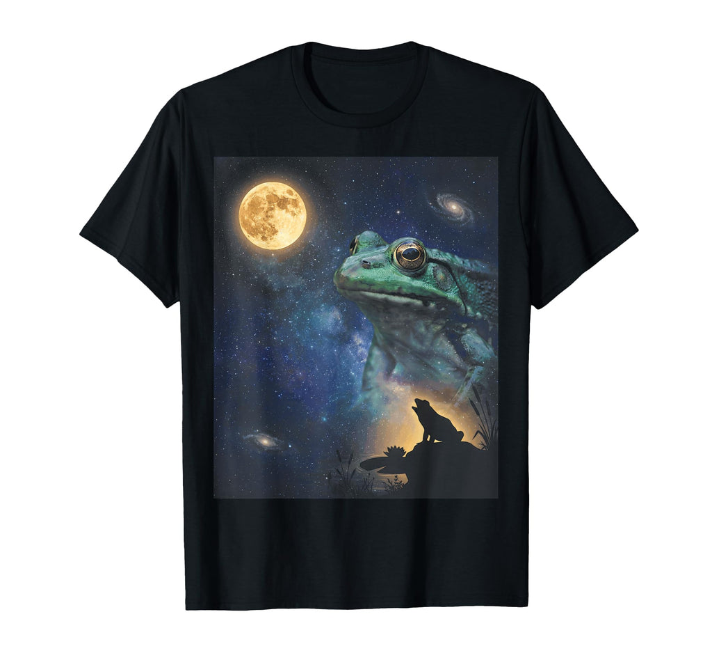 90S Frog Howling Moon Y2K Aesthetic T-Shirt - Fun Novelty Design for Adults - T-Shirt, Sweatshirt, Hoodie