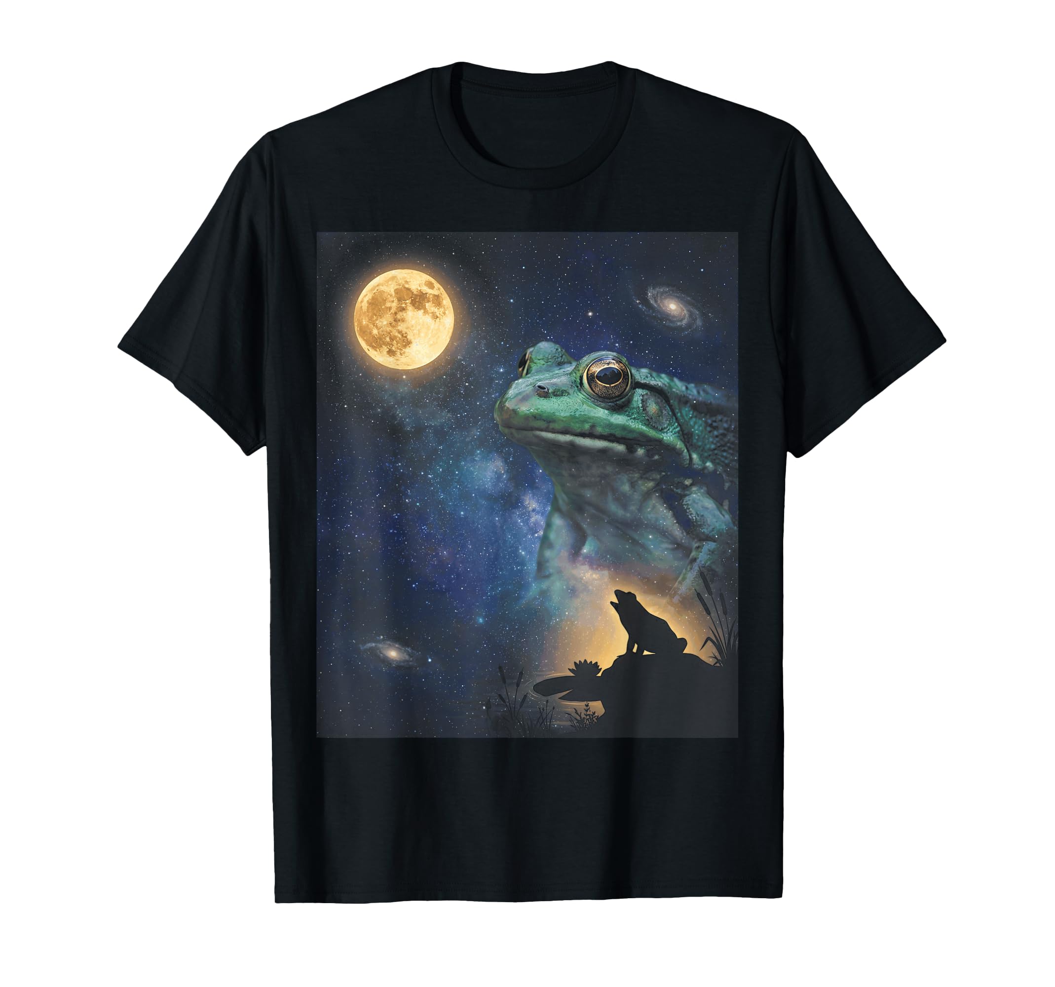 90S Frog Howling Moon Y2K Aesthetic T-Shirt - Fun Novelty Design for Adults - T-Shirt, Sweatshirt, Hoodie