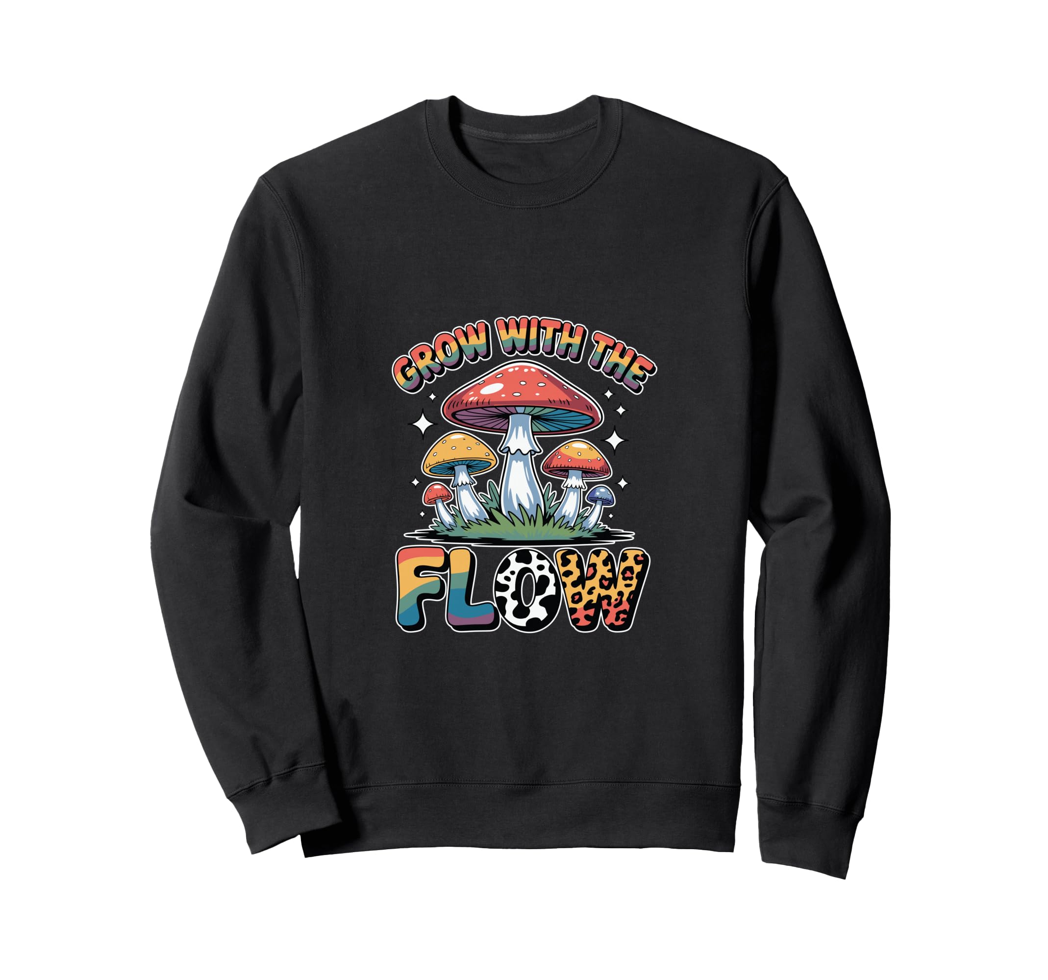Grow Flow Psychedelic Mushroom Sweatshirt - Novelty Apparel Unisex - T-Shirt, Sweatshirt, Hoodie