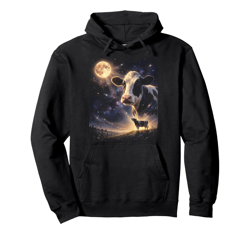 90S Cow Mooing Moon Y2K Aesthetic Hoodie - Minimalist Print for Adults - T-Shirt, Sweatshirt, Hoodie