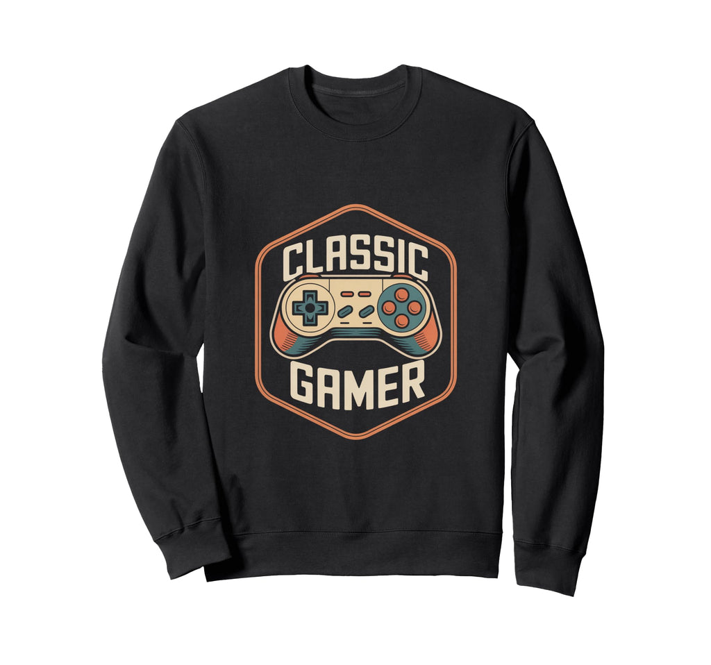 Gamer Controller Gaming Badge Sweatshirt - Unique Graphic Men Women - T-Shirt, Sweatshirt, Hoodie