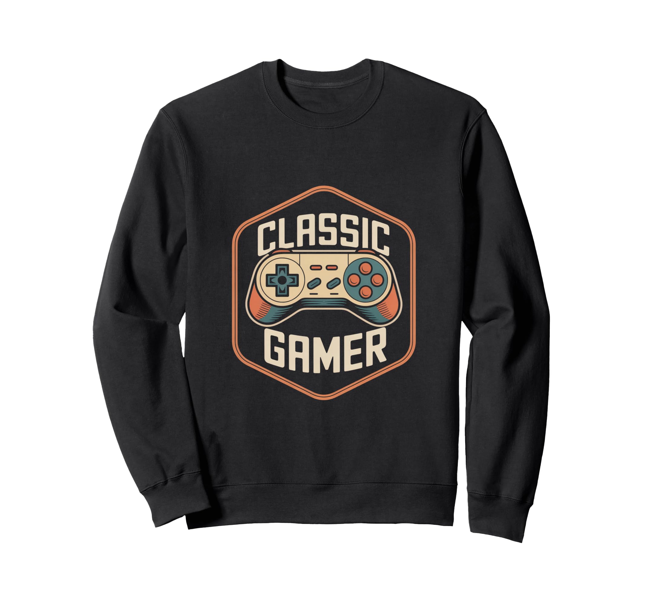 Gamer Controller Gaming Badge Sweatshirt - Unique Graphic Men Women - T-Shirt, Sweatshirt, Hoodie