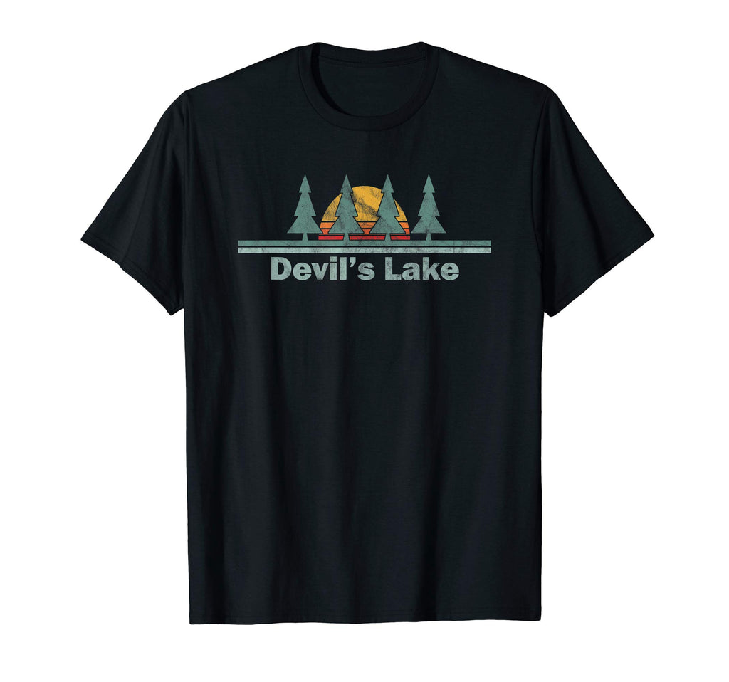Devils Lake Wisconsin Sunset Pine Tree T-Shirt - Minimalist Print Men Women - T-Shirt, Sweatshirt, Hoodie