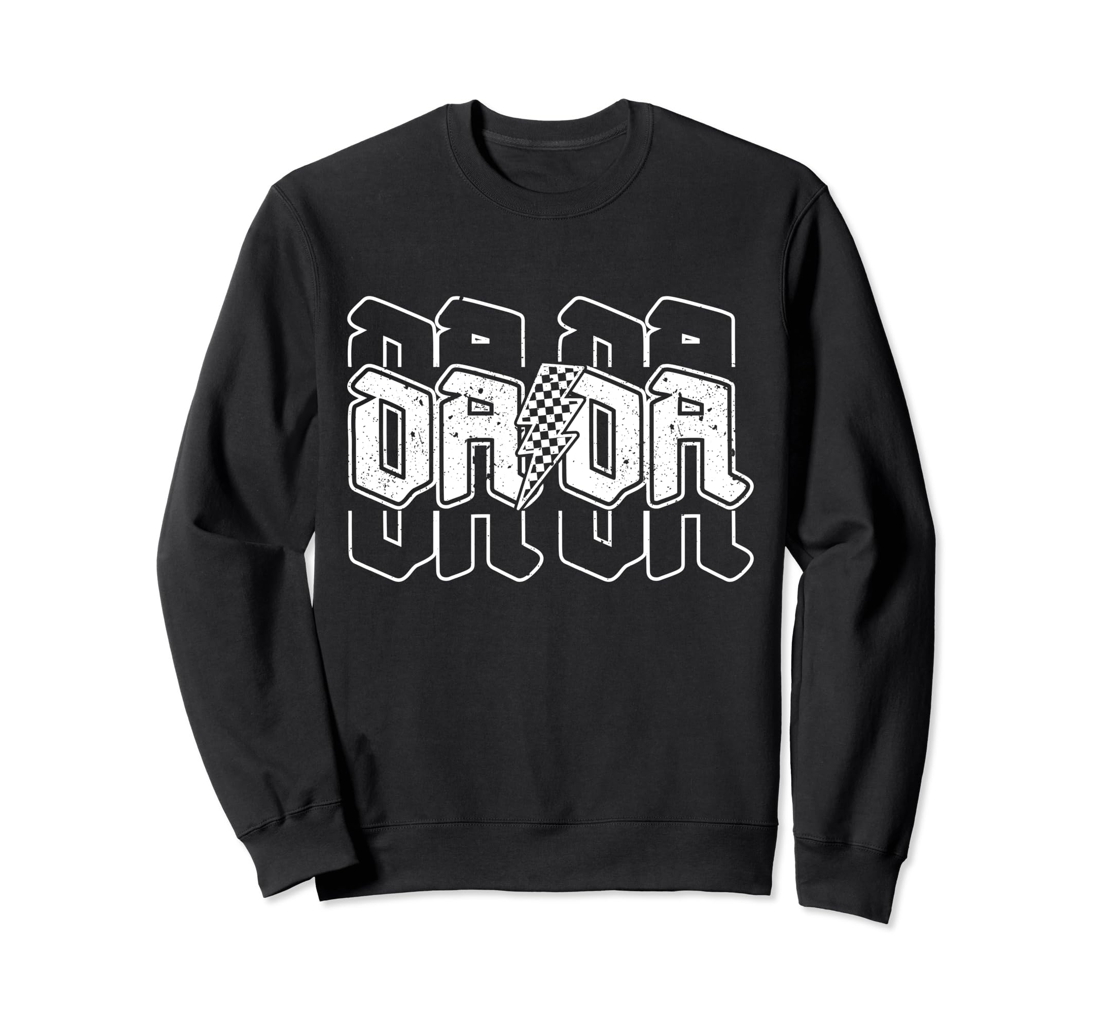 Checkered Dada Lightning Bolt Sweatshirt - Unique Graphic Men Women - T-Shirt, Sweatshirt, Hoodie