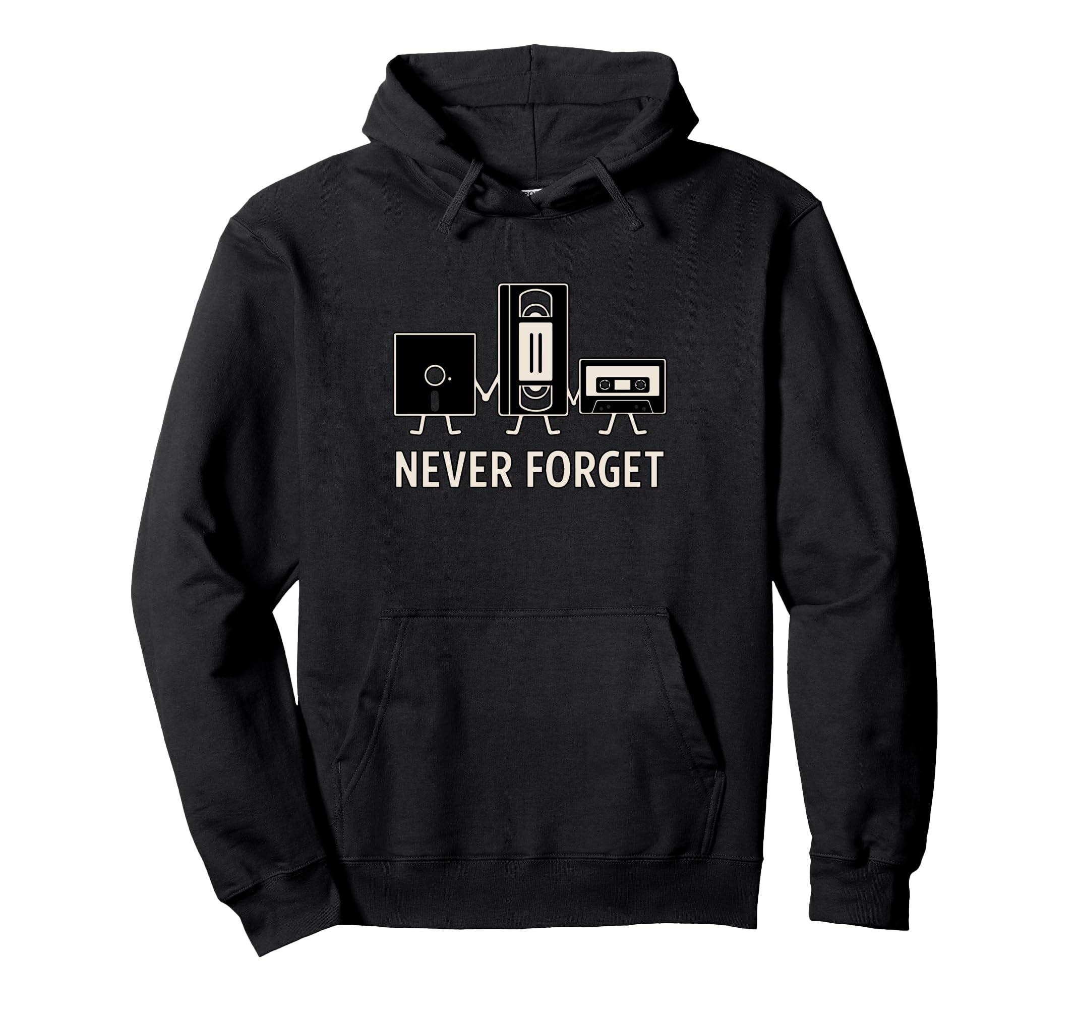 Funny Music Cassette Tape Vhs Hoodie - Minimalist Print Men Women - T-Shirt, Sweatshirt, Hoodie