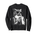 Owl Drinking Iced Coffee Funny Sweatshirt - Unique Graphic for Adults - T-Shirt, Sweatshirt, Hoodie