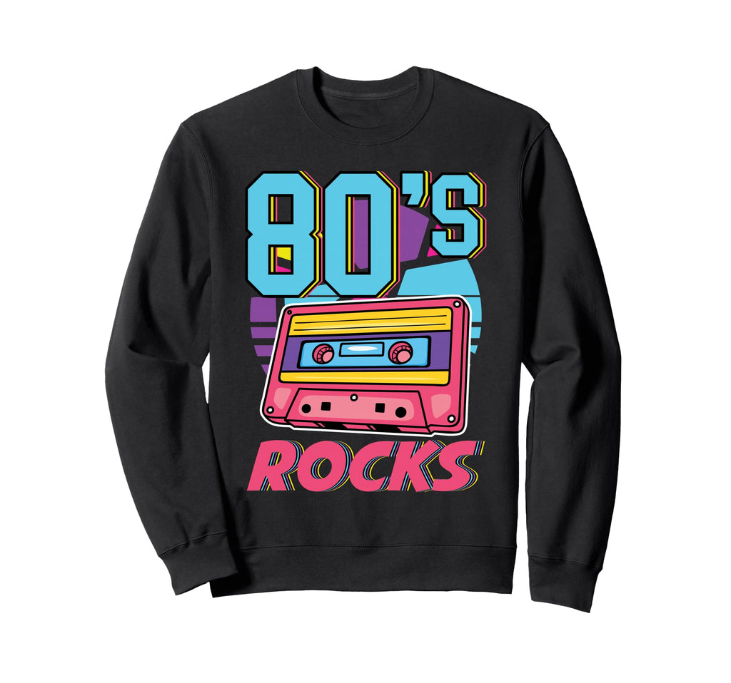 80S Rocks Cassette Tape Vibes Sweatshirt - Casual Everyday Wear for Adults - T-Shirt, Sweatshirt, Hoodie