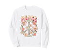Peace Sign Hippie Aesthetic Floral Sweatshirt - Unique Graphic for Adults - T-Shirt, Sweatshirt, Hoodie