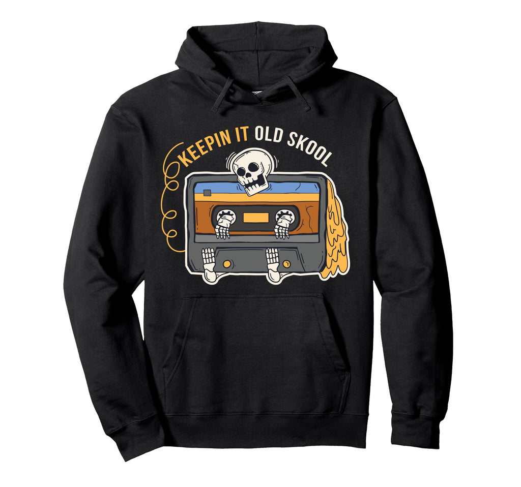 Keep It Old Skool Music Cassette Tape Hoodie - Graphic Print for Adults - T-Shirt, Sweatshirt, Hoodie