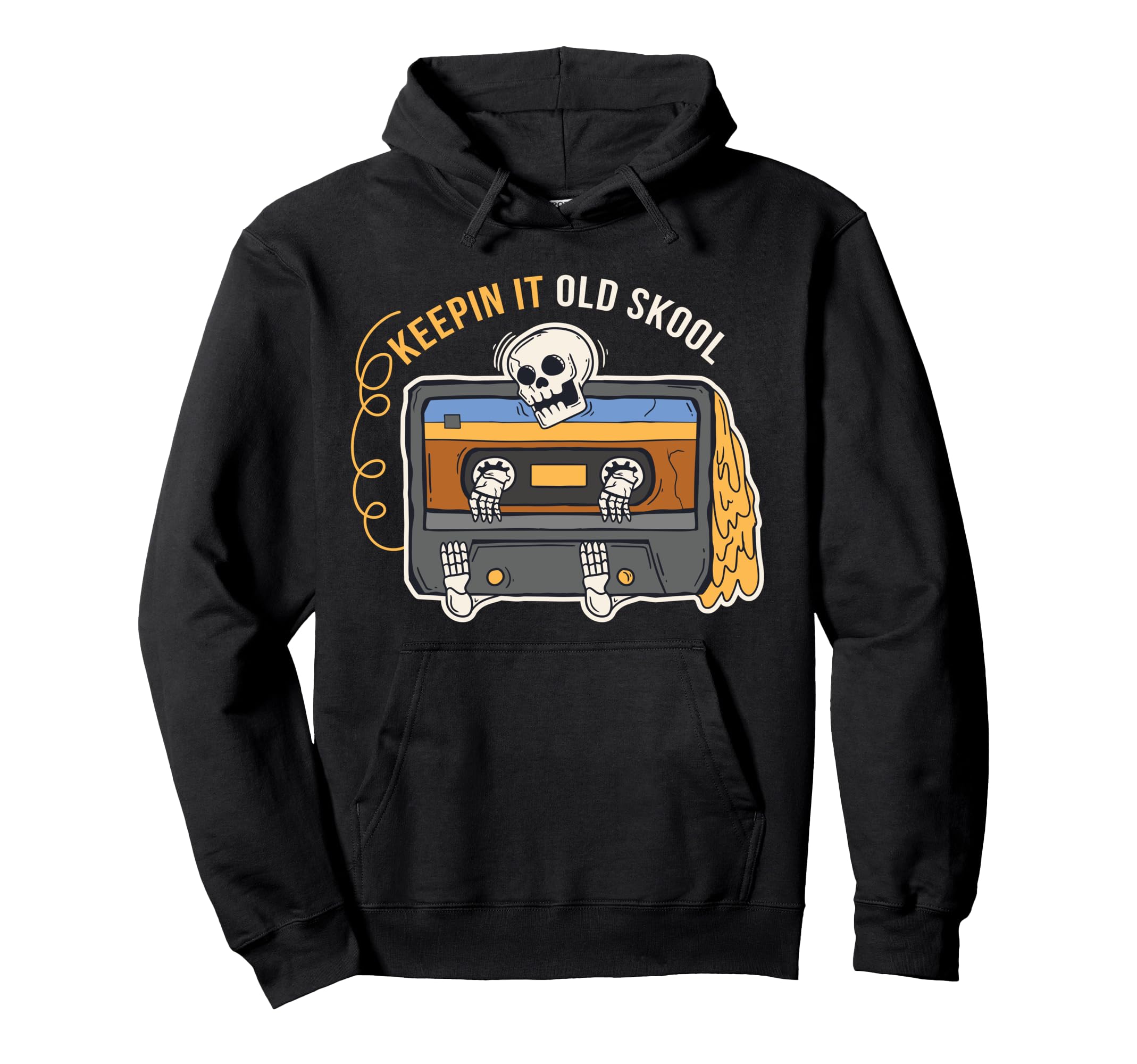 Keep It Old Skool Music Cassette Tape Hoodie - Graphic Print for Adults - T-Shirt, Sweatshirt, Hoodie