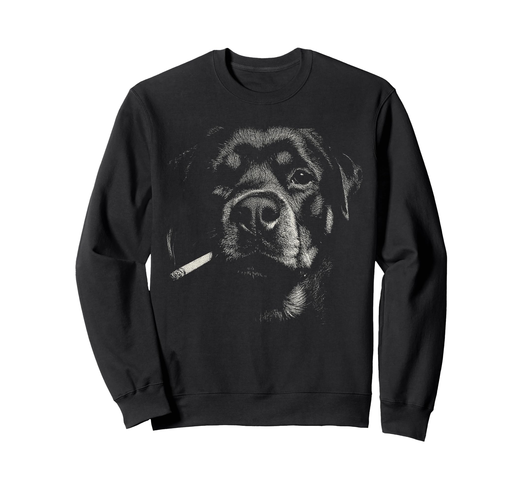 Rottweiler Dog Smoking Cigarette Meme Sweatshirt - Graphic Print Men Women - T-Shirt, Sweatshirt, Hoodie