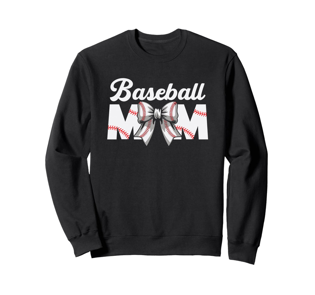 Baseball Mom Gift Bow Game Day Sweatshirt - Aesthetic Graphic Unisex - T-Shirt, Sweatshirt, Hoodie
