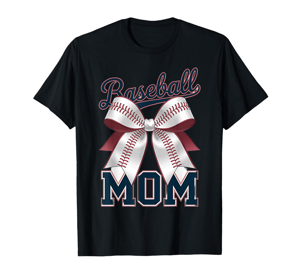 Baseball Mom Coquette Bow T-Shirt - Minimalist Print Men Women - T-Shirt, Sweatshirt, Hoodie