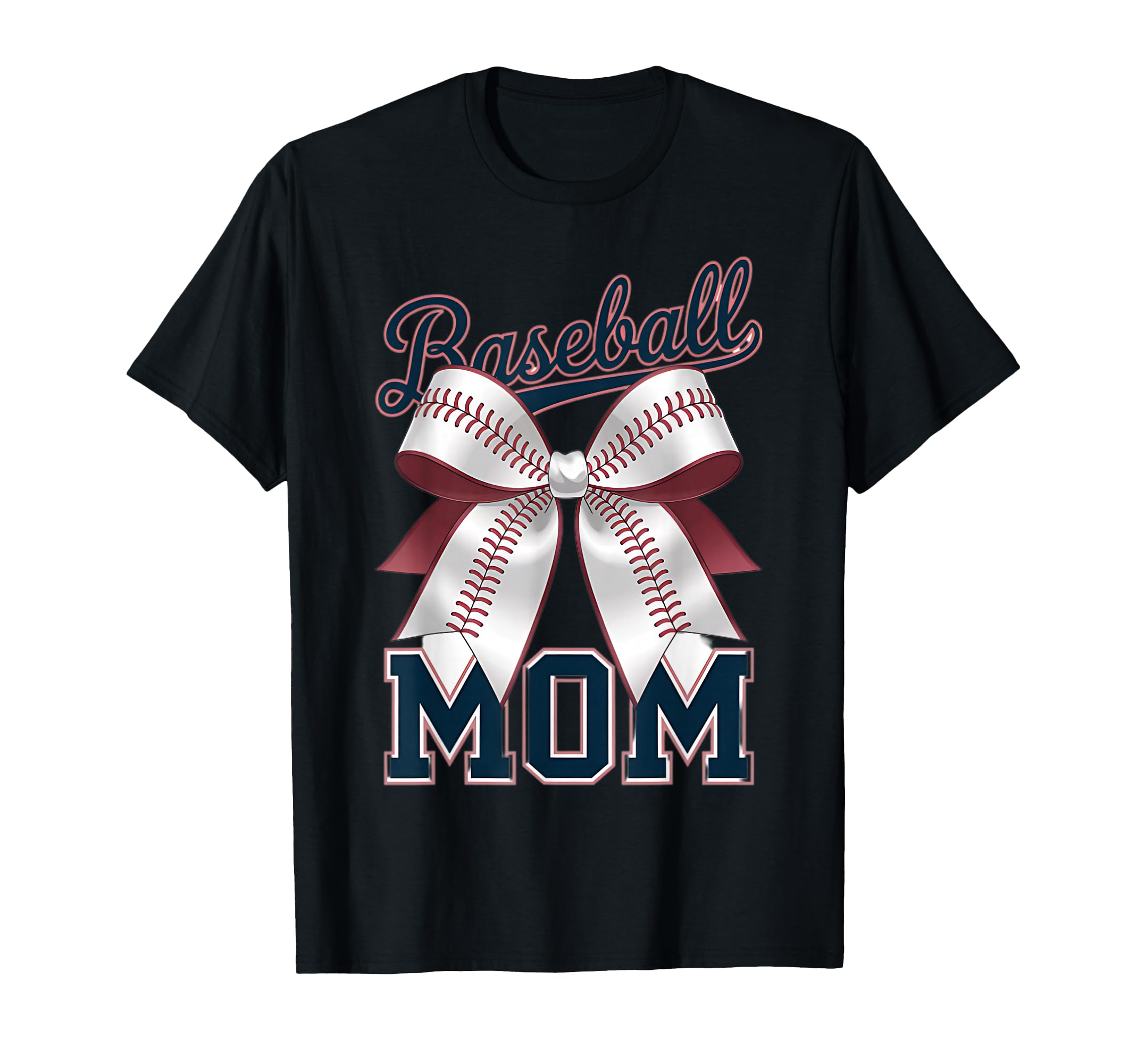Baseball Mom Coquette Bow T-Shirt - Minimalist Print Men Women - T-Shirt, Sweatshirt, Hoodie