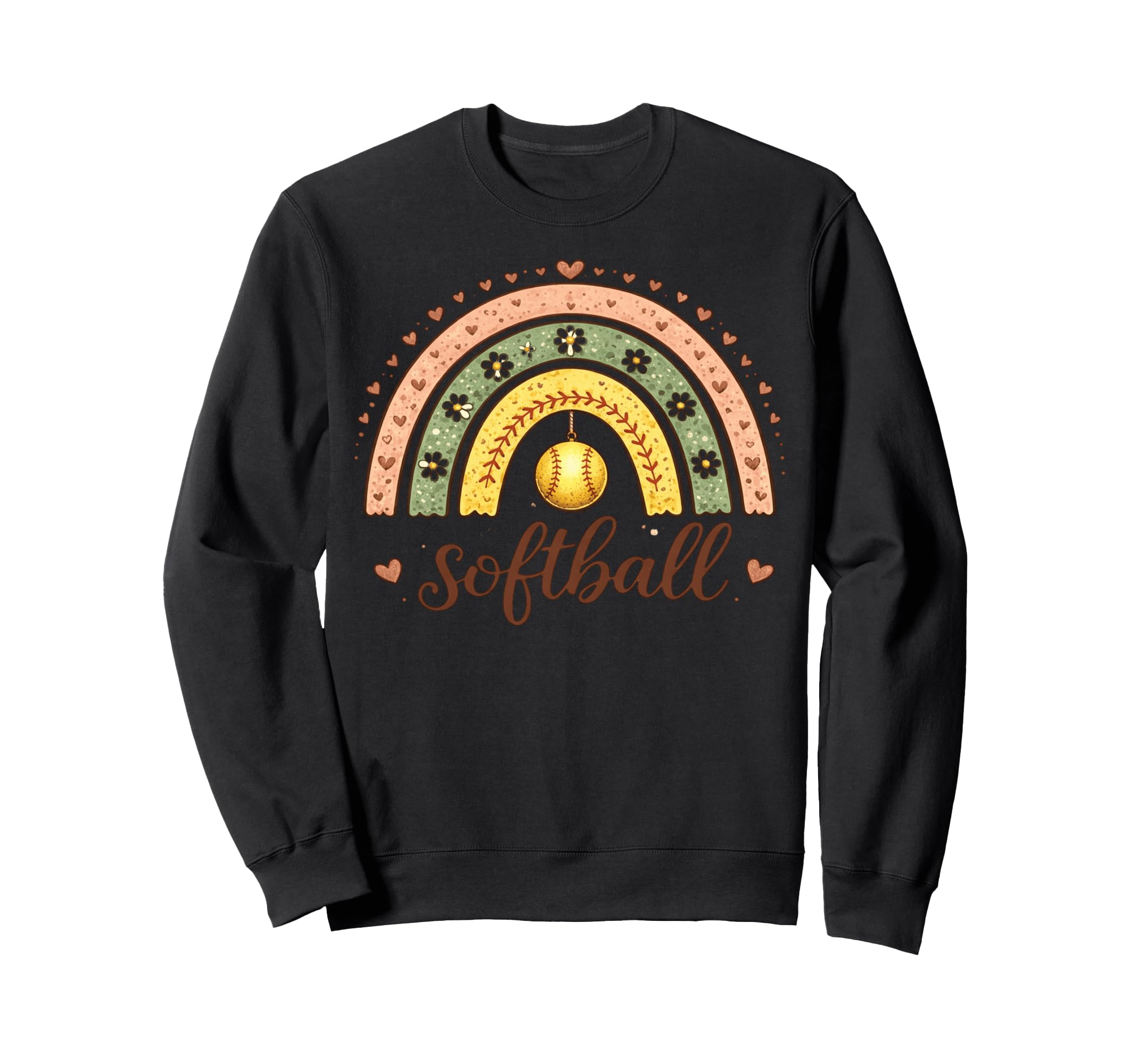 Softball Boho Rainbow Softball Sweatshirt - Novelty Apparel Men Women - T-Shirt, Sweatshirt, Hoodie