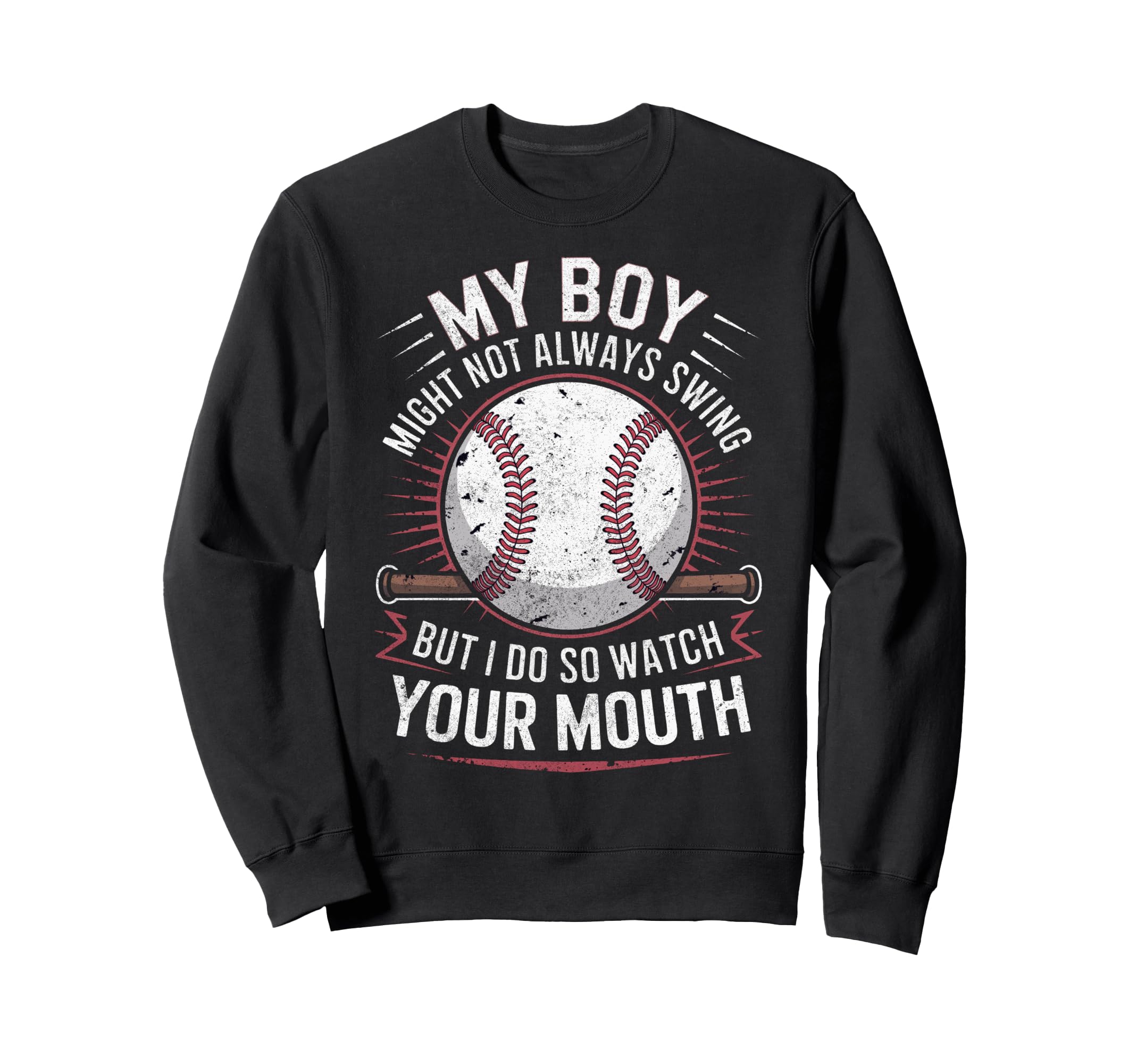 My Might Not Always Swing Baseball Sweatshirt - Minimalist Print Men Women - T-Shirt, Sweatshirt, Hoodie