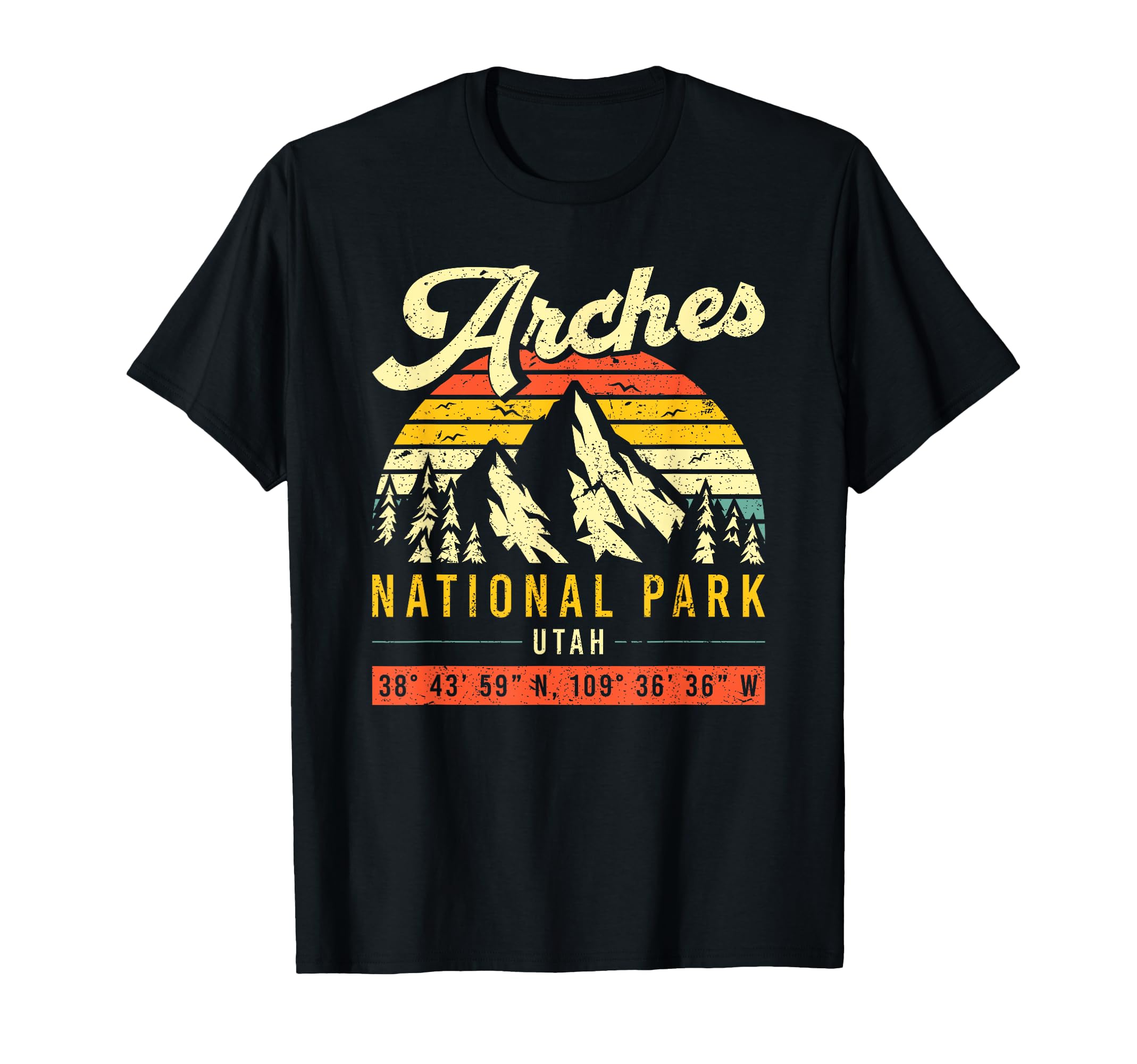 Arches Coordinates Utah National Park T-Shirt - Streetwear Style for Adults - T-Shirt, Sweatshirt, Hoodie