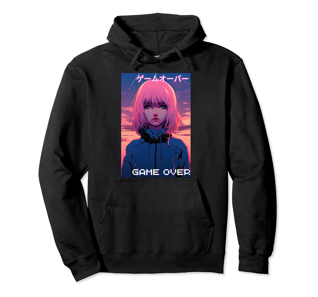 Japanese Vaporwave Sad Anime Indie Hoodie - Graphic Print Men Women - T-Shirt, Sweatshirt, Hoodie