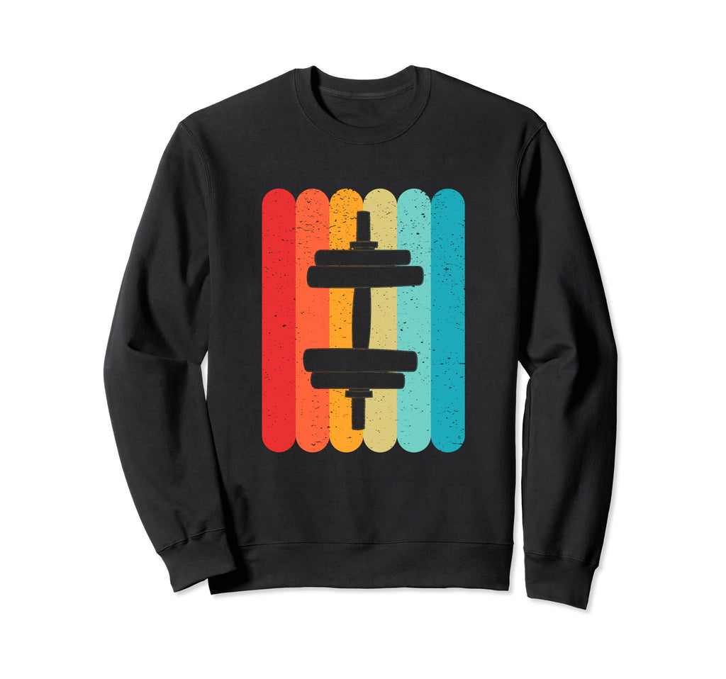 Gym Weight Silhouette Lines 70S Sweatshirt - Minimalist Print for Adults - T-Shirt, Sweatshirt, Hoodie