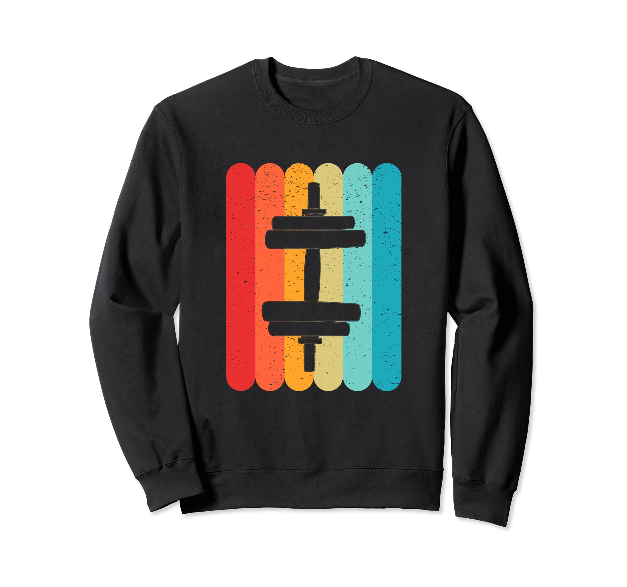 Gym Weight Silhouette Lines 70S Sweatshirt - Minimalist Print for Adults - T-Shirt, Sweatshirt, Hoodie
