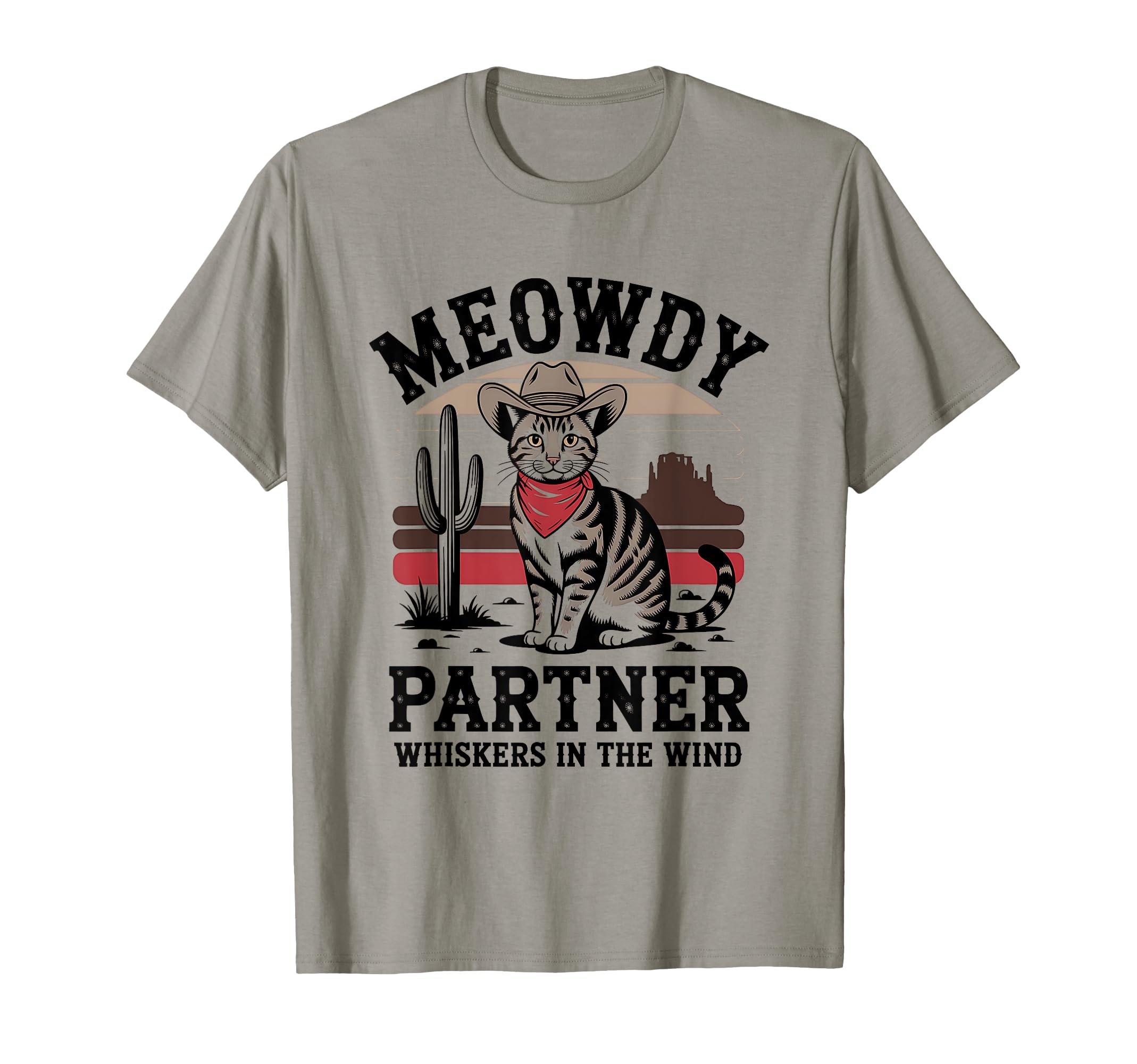 Meowdy Partner Cat Cowboy Cat T-Shirt - Custom Art Print Unisex - T-Shirt, Sweatshirt, Hoodie