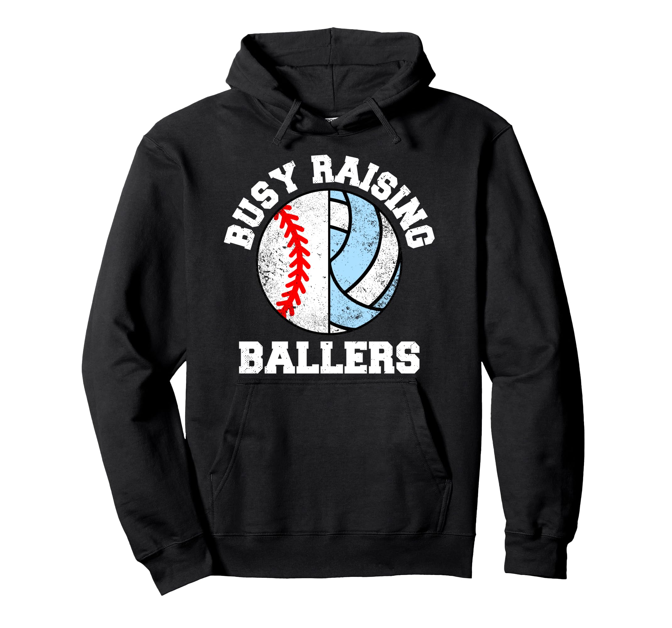 Busy Raising Ballers Funny Baseball Hoodie - Trendy Graphic Unisex - T-Shirt, Sweatshirt, Hoodie