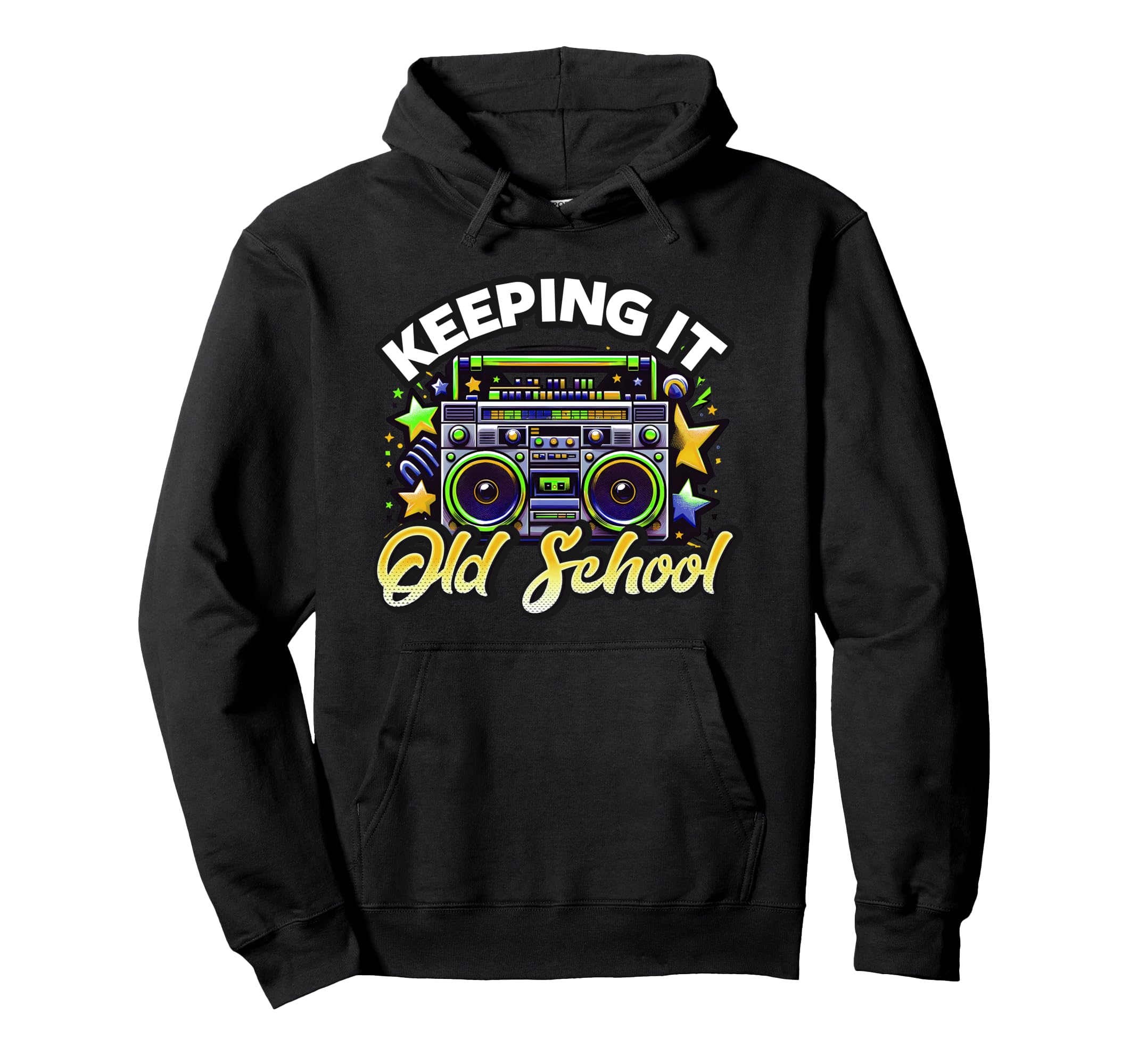 Old School 80S Boombox Hip Hop And R B Hoodie - Minimalist Print Unisex - T-Shirt, Sweatshirt, Hoodie