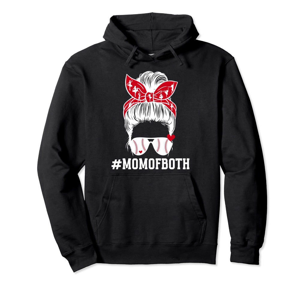 Mom Both Messy Bun Dancer Baseball Hoodie - Trendy Graphic Men Women - T-Shirt, Sweatshirt, Hoodie
