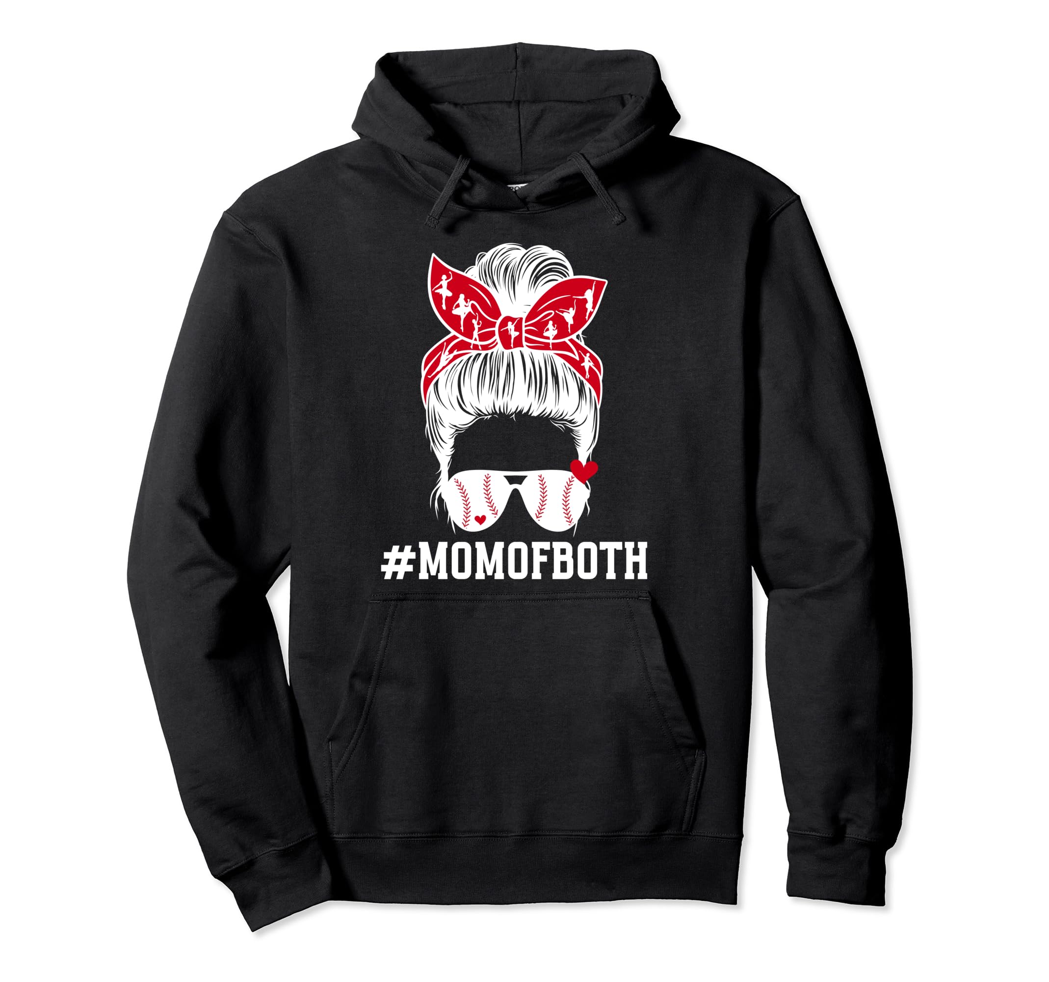Mom Both Messy Bun Dancer Baseball Hoodie - Trendy Graphic Men Women - T-Shirt, Sweatshirt, Hoodie