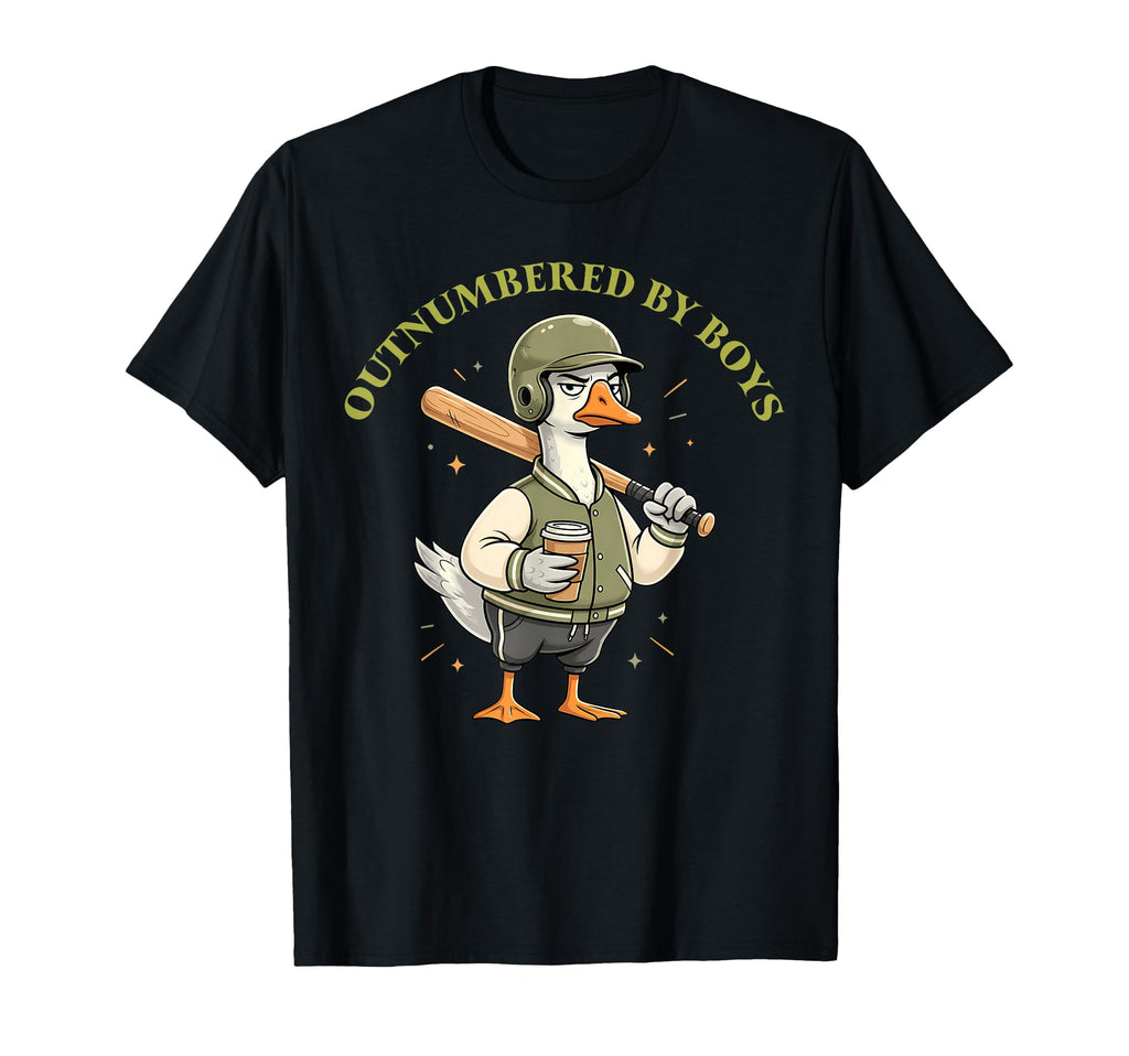 Outnumbered Baseball Goose Mothers Day Mama T-Shirt - Unique Graphic Unisex - T-Shirt, Sweatshirt, Hoodie