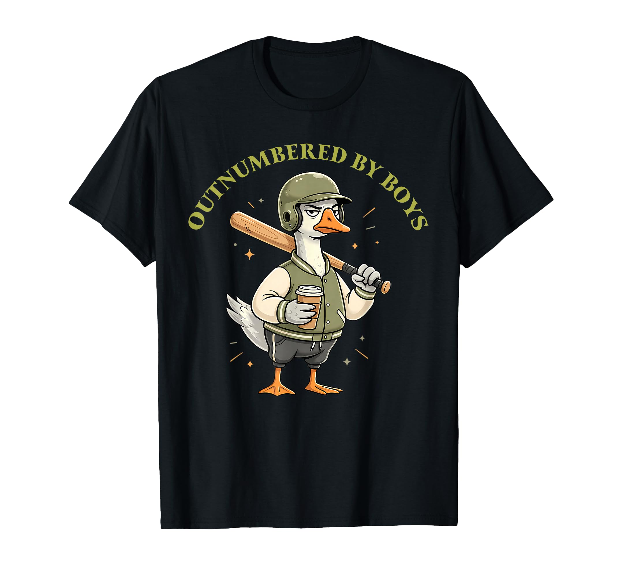 Outnumbered Baseball Goose Mothers Day Mama T-Shirt - Unique Graphic Unisex - T-Shirt, Sweatshirt, Hoodie