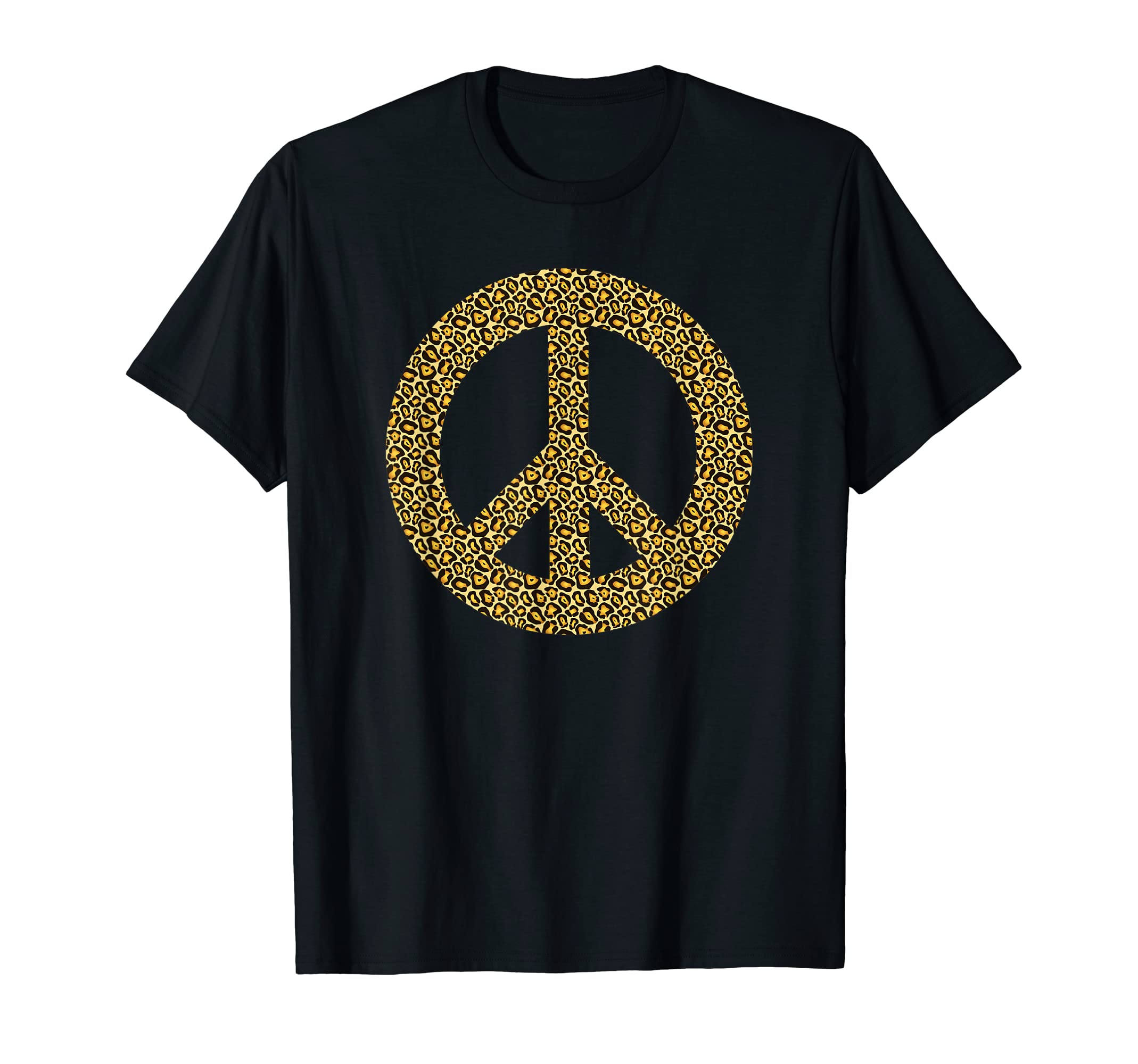 Leopard Cheetah Peace Sign Boho Hippie 60 T-Shirt - Trendy Graphic Unisex - T-Shirt, Sweatshirt, Hoodie