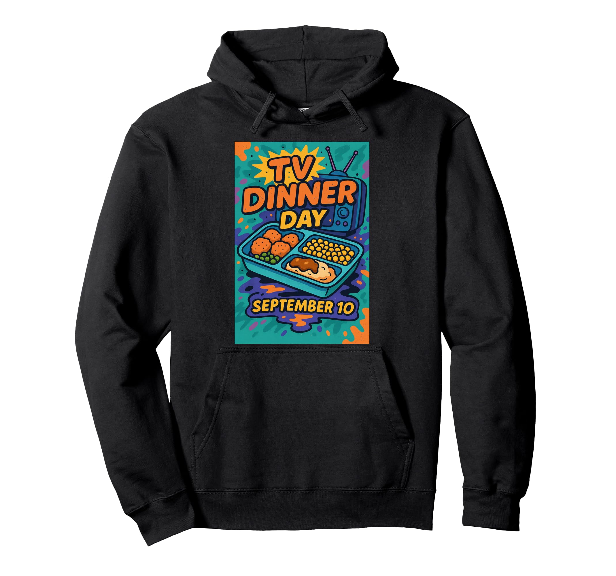 National Tv Dinner Day September 10 Diner Hoodie - Graphic Print Unisex - T-Shirt, Sweatshirt, Hoodie