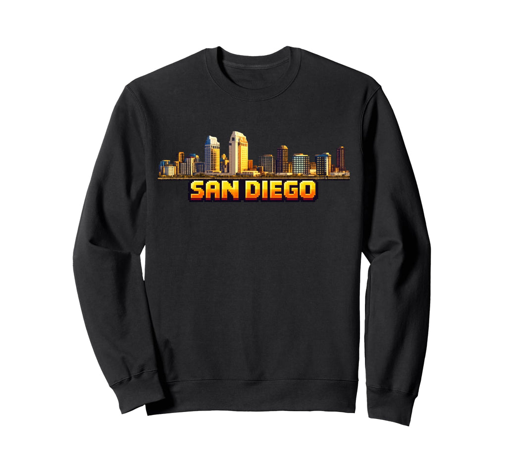 San Diego 8 Bit Video Arcade Gamer Sweatshirt - Graphic Print Unisex - T-Shirt, Sweatshirt, Hoodie