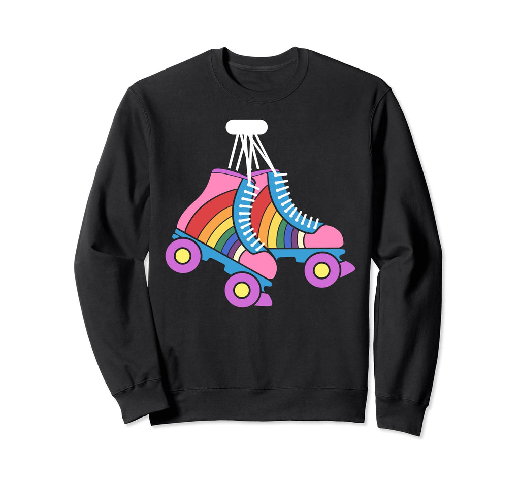 Roller Skates Rainbow Derby Skater Sweatshirt - Novelty Apparel Men Women - T-Shirt, Sweatshirt, Hoodie