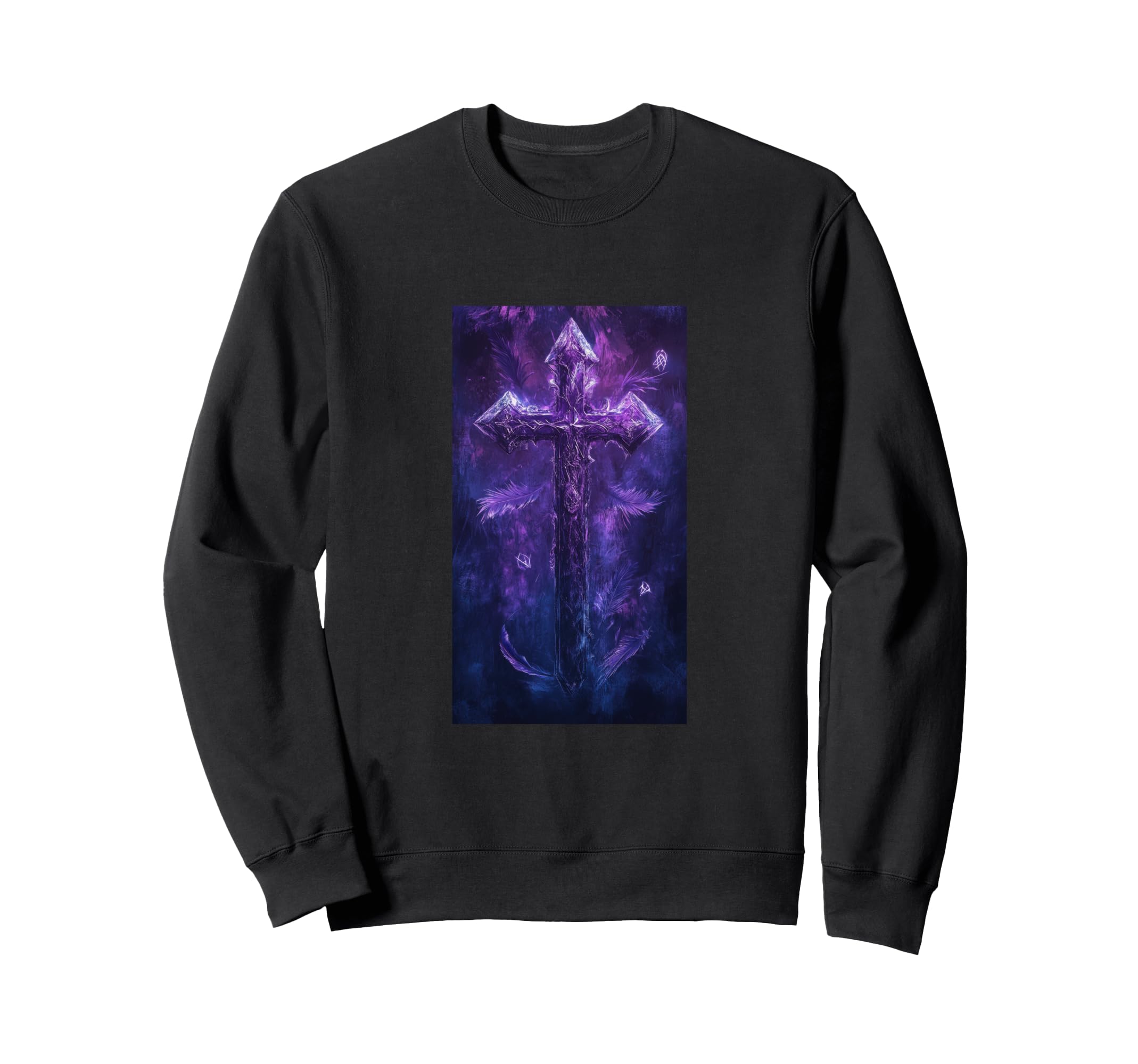 Gothic Cross Grunge Aesthetic Y2K Sweatshirt - Trendy Graphic for Adults - T-Shirt, Sweatshirt, Hoodie