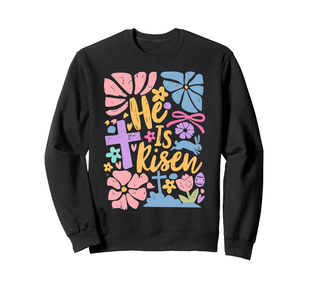 Boho He Is Risen Matthew 28 6 Sweatshirt - Fun Novelty Design for Adults - T-Shirt, Sweatshirt, Hoodie