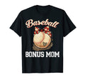 Baseball Bonus Mom Leopard Ball Funny T-Shirt - Minimalist Print Men Women - T-Shirt, Sweatshirt, Hoodie