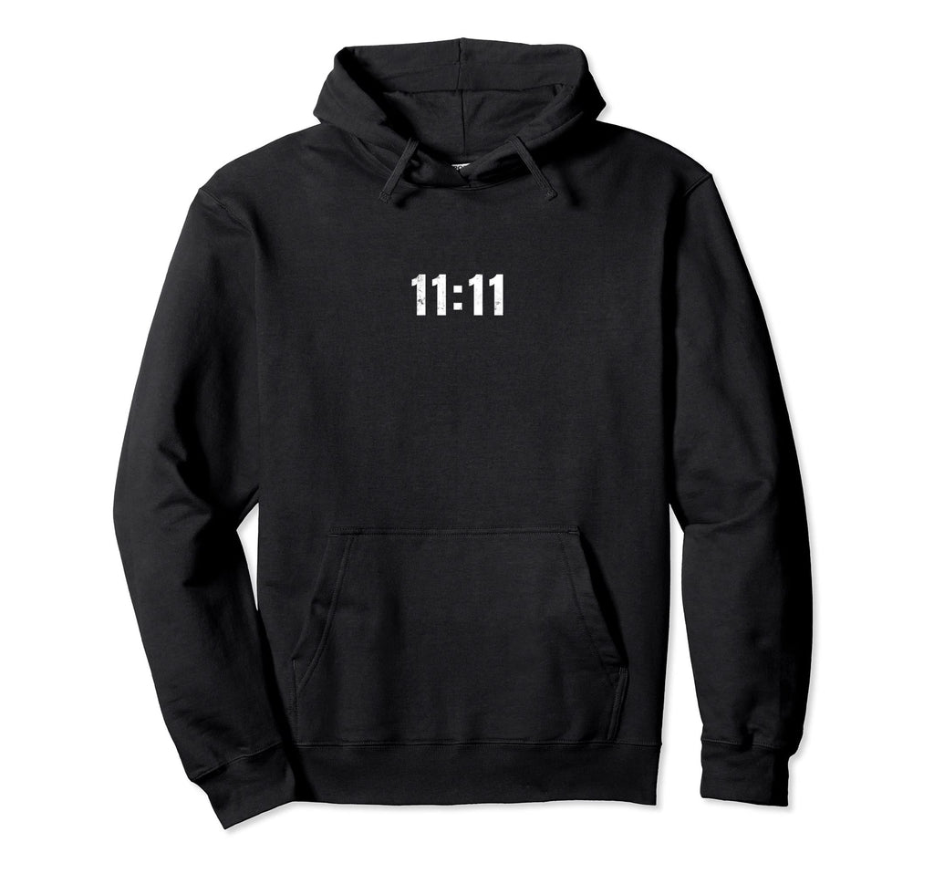 Angel Number 1111 Distressed Hoodie - Unique Graphic Men Women - T-Shirt, Sweatshirt, Hoodie