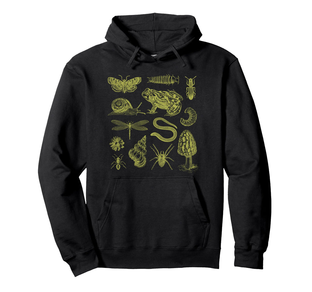 Frog Mushroom Moth Biology Hoodie - Casual Everyday Wear for Adults - T-Shirt, Sweatshirt, Hoodie