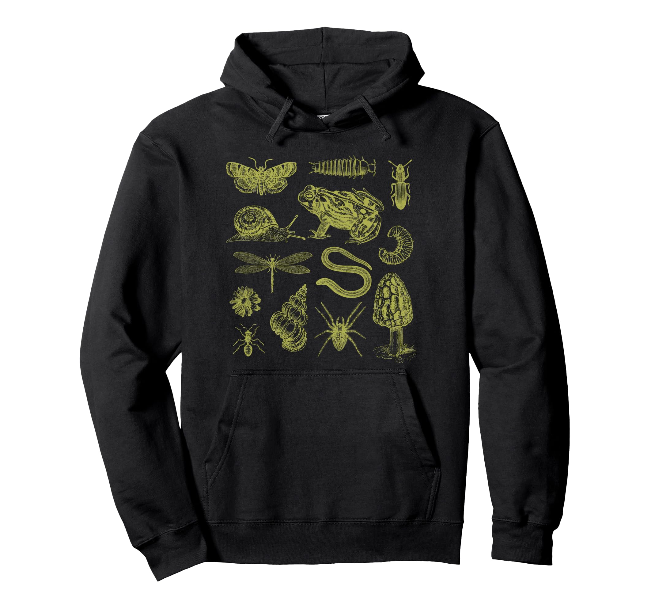 Frog Mushroom Moth Biology Hoodie - Casual Everyday Wear for Adults - T-Shirt, Sweatshirt, Hoodie